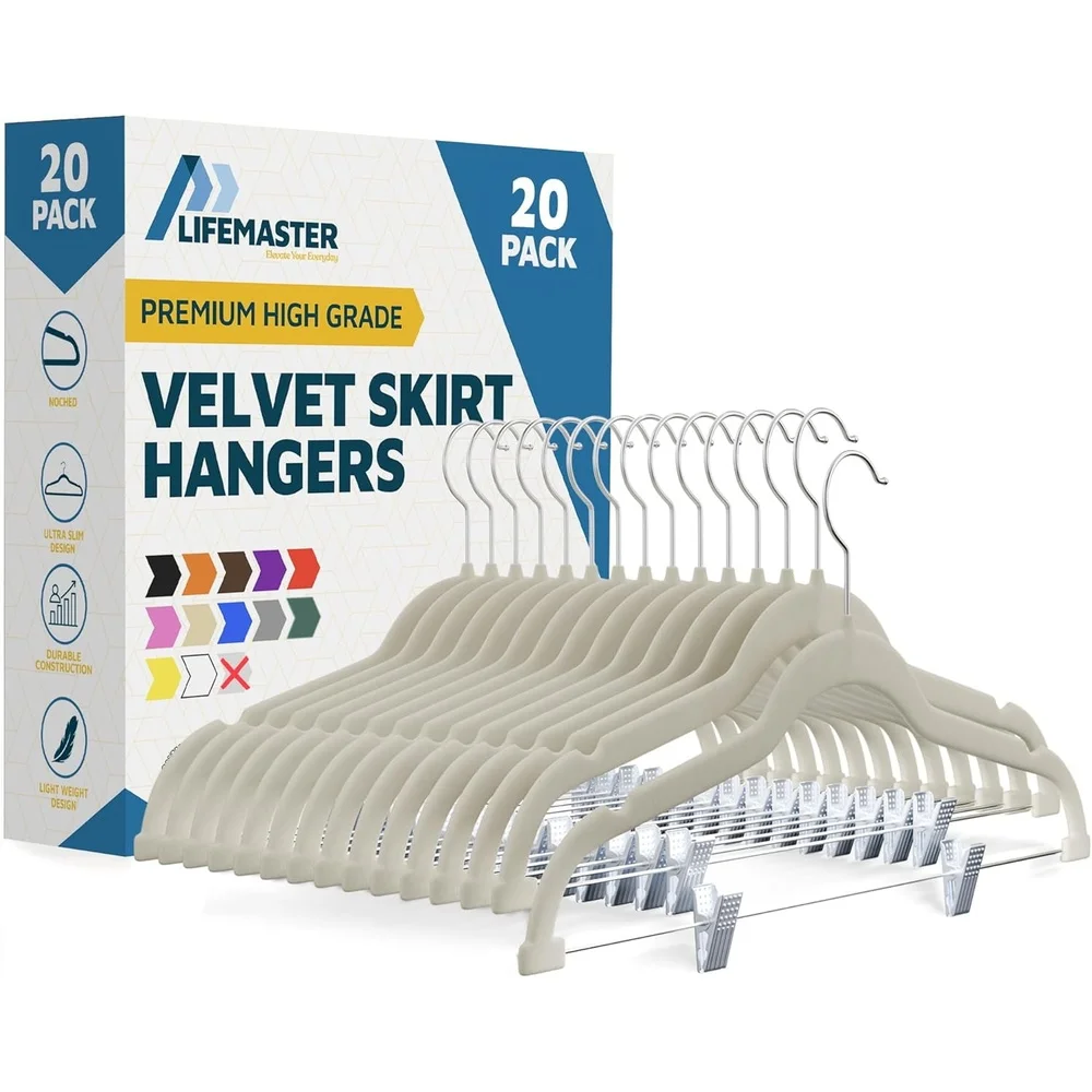 Velvet Skirt Hangers with Adjustable Clips 360 Degree Swivel Hook Non-Slip Shoulder Notches Dresses Trousers Closet Organization
Velvet Skirt Hangers with Adjustable Clips 360 Degree Swivel Hook Non-Slip Shoulder Notches Dresses Trousers Closet Organization