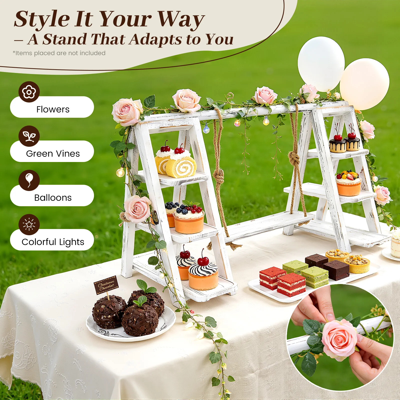 3-Tier Wooden Dessert Stand Cupcake Stand-Rustic Farmhouse Serving for Cakes,Candy Display,Sturdy 13.23lbs, Party&Wedding Decor
3-Tier Wooden Dessert Stand Cupcake Stand-Rustic Farmhouse Serving for Cakes,Candy Display,Sturdy 13.23lbs, Party&Wedding Decor