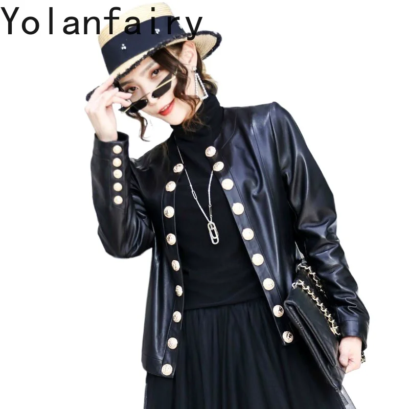 YOLANFAIRY Genuine Leather Jacket Women Cropped Coat Open Front Real Sheepskin Jackets Long Sleeve Leather Outerwear Motorcycle
YOLANFAIRY Genuine Leather Jacket Women Cropped Coat Open Front Real Sheepskin Jackets Long Sleeve Leather Outerwear Motorcycle