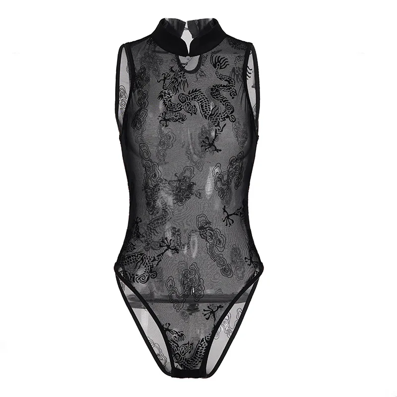 Spicy girl retro style sexy mesh slightly transparent sexy black sleeveless jumpsuit women
Spicy girl retro style sexy mesh slightly transparent sexy black sleeveless jumpsuit women