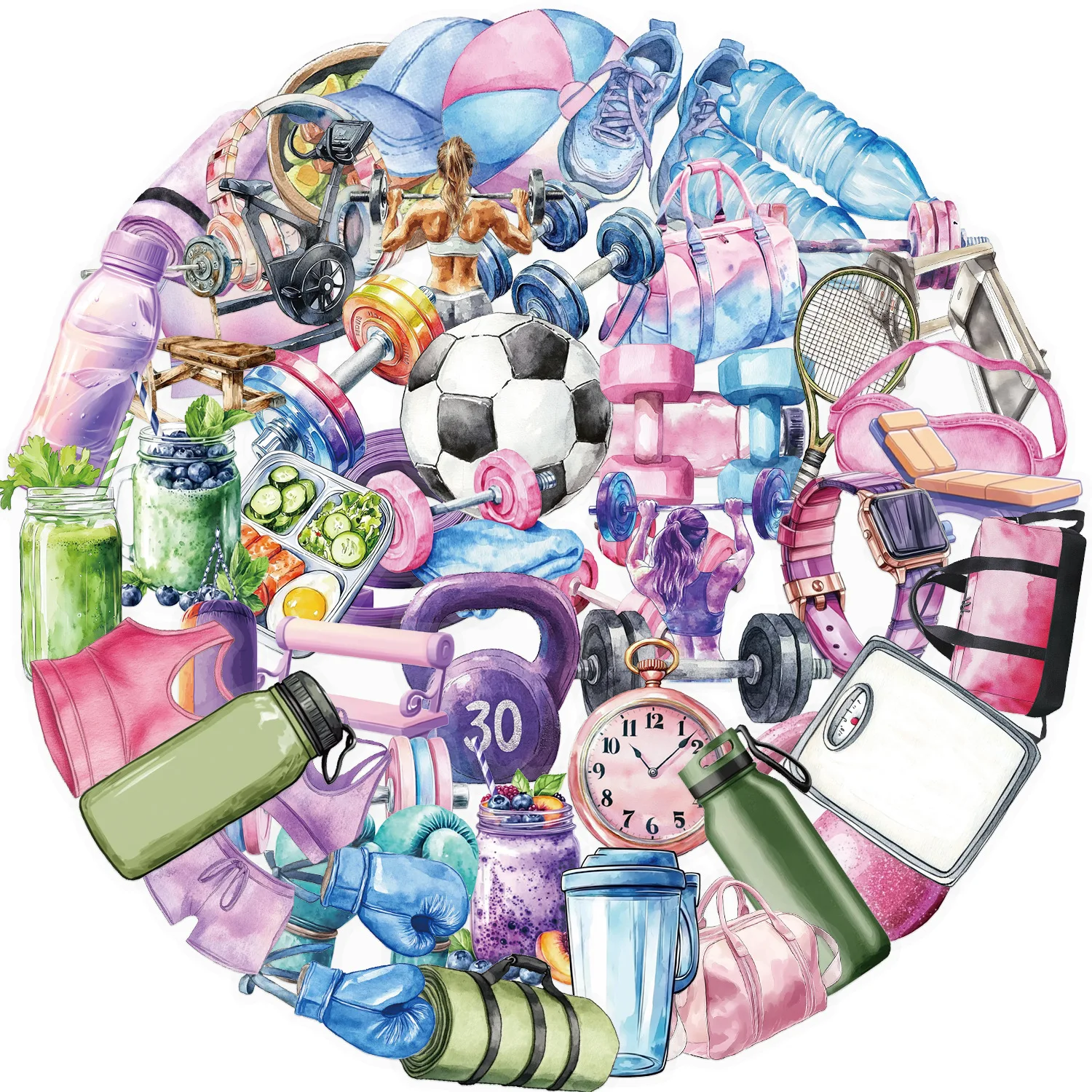 50PCS Clear Gym Workout Stickers Set Watercolor Fitness Motivation for Laptop Water Bottle Luggage DIY Decor for Fitness Lovers
50PCS Clear Gym Workout Stickers Set Watercolor Fitness Motivation for Laptop Water Bottle Luggage DIY Decor for Fitness Lovers