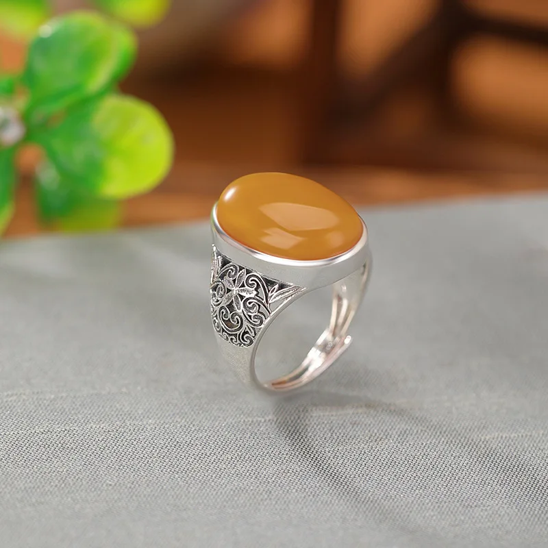 S925 Sterling Silver Amber Ruyi Flower Cabochon Blossoming Like Brocade Ring
S925 Sterling Silver Amber Ruyi Flower Cabochon Blossoming Like Brocade Ring