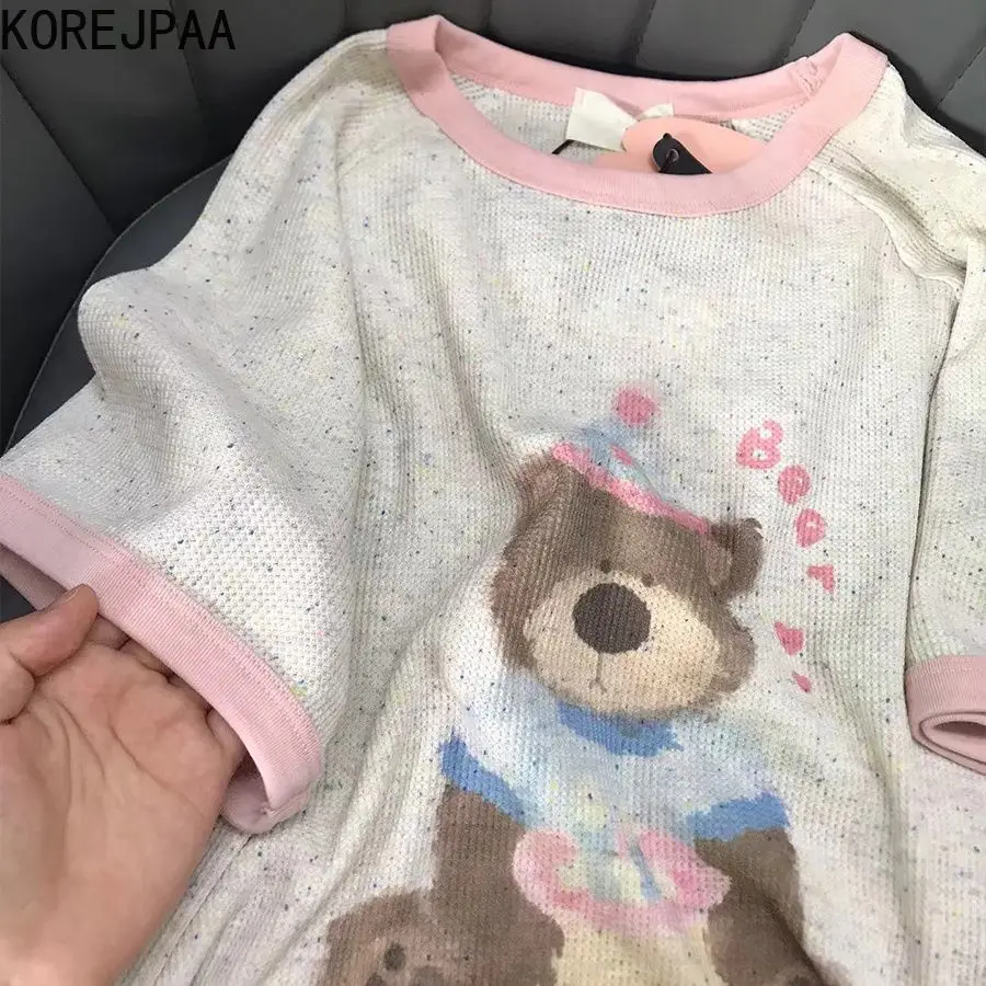 Korejpaa, милая футболка контрастного цвета с принтом медведя, кавайная одежда, женские футболки с короткими рукавами, летняя утягивающая нежная футболка, топ
Korejpaa, милая футболка контрастного цвета с принтом медведя, кавайная одежда, женские футболки с короткими рукавами, летняя утягивающая нежная футболка, топ