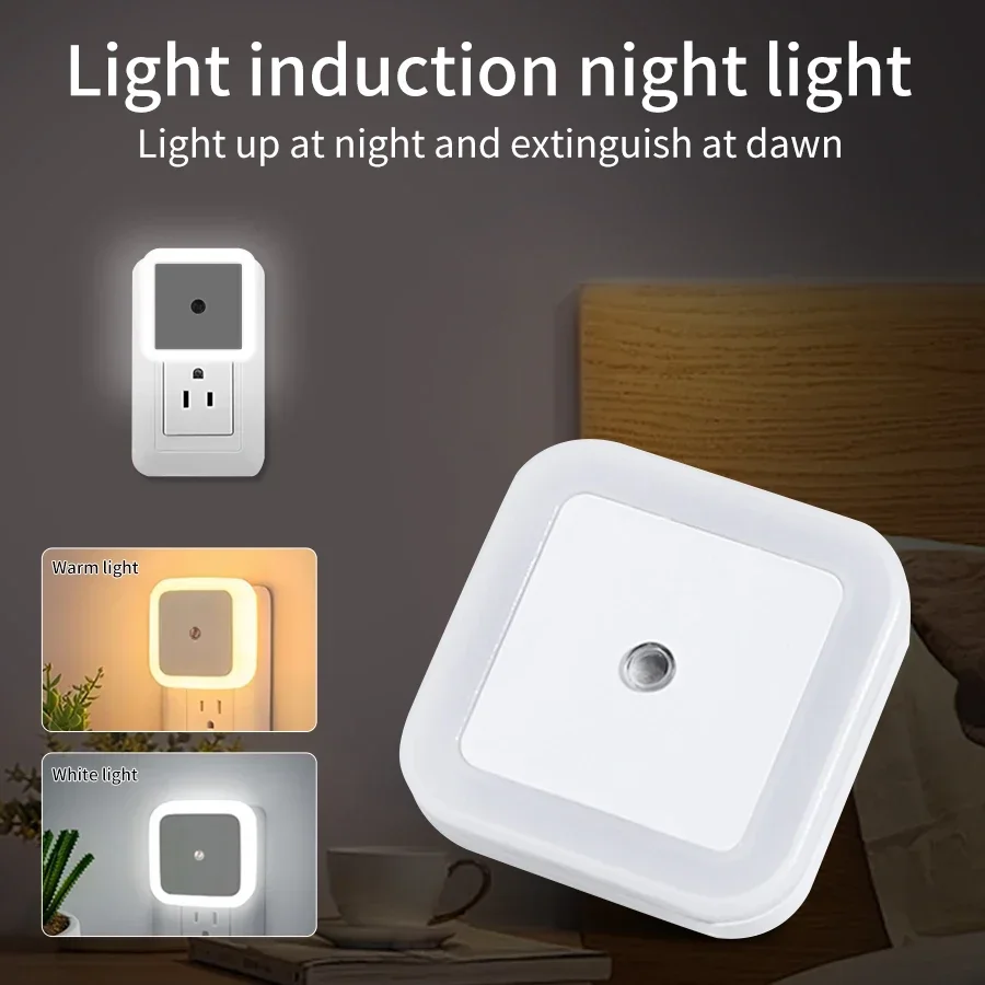 AC 110-240V LED Night Light with Light Sensor Square US/EU Plug-in Wall Lamp for Bedroom Bathroom Kitchen Stairs Closet Hallway
AC 110-240V LED Night Light with Light Sensor Square US/EU Plug-in Wall Lamp for Bedroom Bathroom Kitchen Stairs Closet Hallway