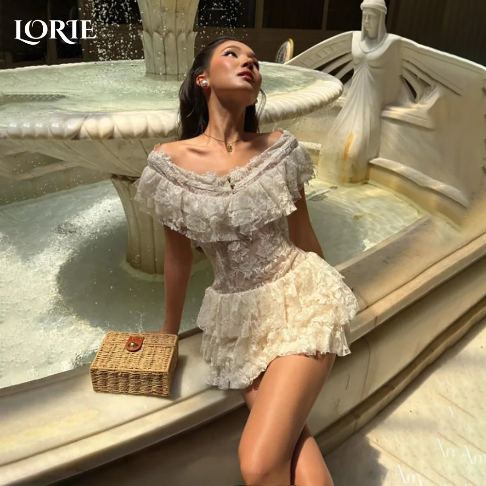 LORIE Vintage Lace Short Mermaid Wedding Dress Ruffle Appliques Off Shoulder Mini Bridal Gown Princess Party Gown Customized Par
LORIE Vintage Lace Short Mermaid Wedding Dress Ruffle Appliques Off Shoulder Mini Bridal Gown Princess Party Gown Customized Par