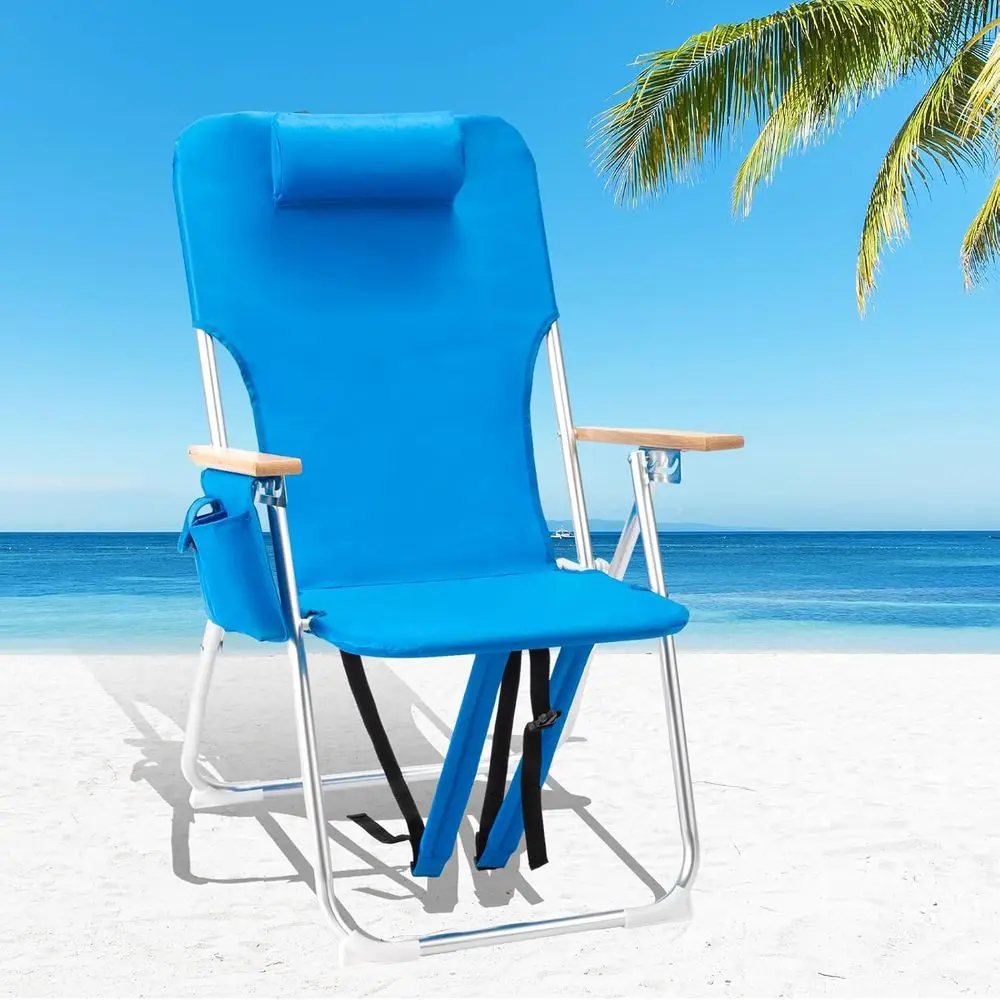 17 Adult Beach Chairs with 4-Position Backpack and Wooden Armrests for Outdoor, Camping, and Patio Use
17 Adult Beach Chairs with 4-Position Backpack and Wooden Armrests for Outdoor, Camping, and Patio Use