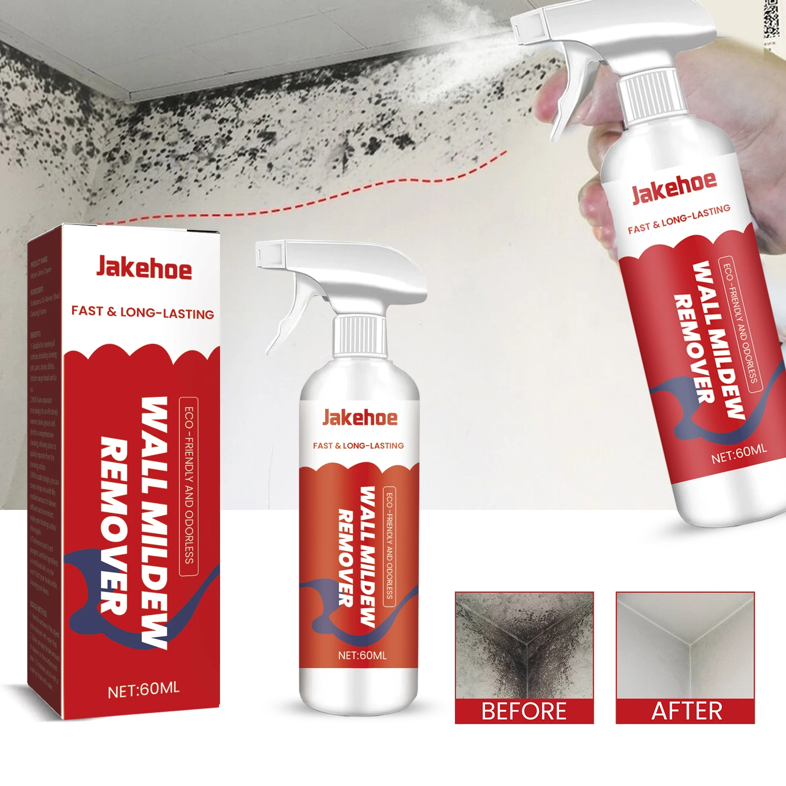 Jakehoe Household daily necessities, wall mold remover, bathroom tile floor mold remover, wall cleaning stains and mold remover
Jakehoe Household daily necessities, wall mold remover, bathroom tile floor mold remover, wall cleaning stains and mold remover