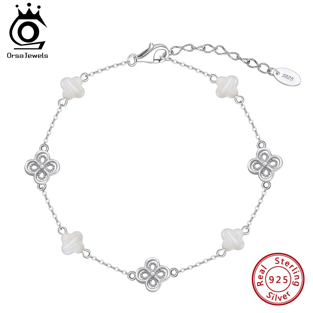 ORSA JEWELS Браслет из стерлингового серебра 925 пробы с белой ракушкой в стиле четырехлистного клевера и круглым цепочкой, символ богатых и здоровый подарок GMB67
ORSA JEWELS Браслет из стерлингового серебра 925 пробы с белой ракушкой в стиле четырехлистного клевера и круглым цепочкой, символ богатых и здоровый подарок GMB67