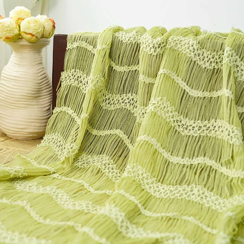 Fashion Wind Wavy Rough Edge Pleated Hook Embroidery Fabric Small Fresh Shirt Skirt Stage Clothes Mesh Fabric
Fashion Wind Wavy Rough Edge Pleated Hook Embroidery Fabric Small Fresh Shirt Skirt Stage Clothes Mesh Fabric