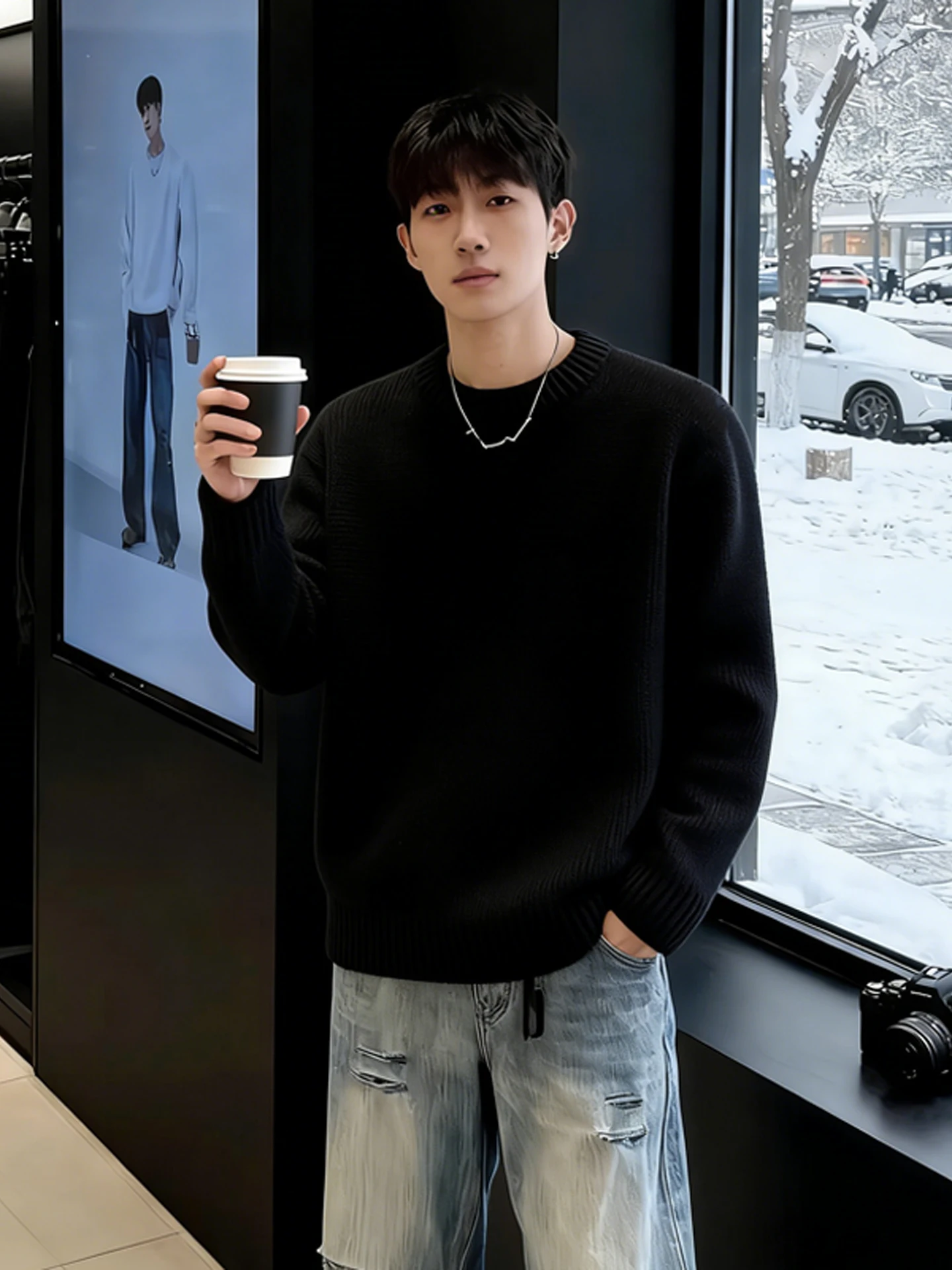 American Sle Low Ne Fce Lined Men's Knitwear Basic Inner Wear T-irt Vintage Casual Long Sve round Ne Sweater
American Sle Low Ne Fce Lined Men's Knitwear Basic Inner Wear T-irt Vintage Casual Long Sve round Ne Sweater