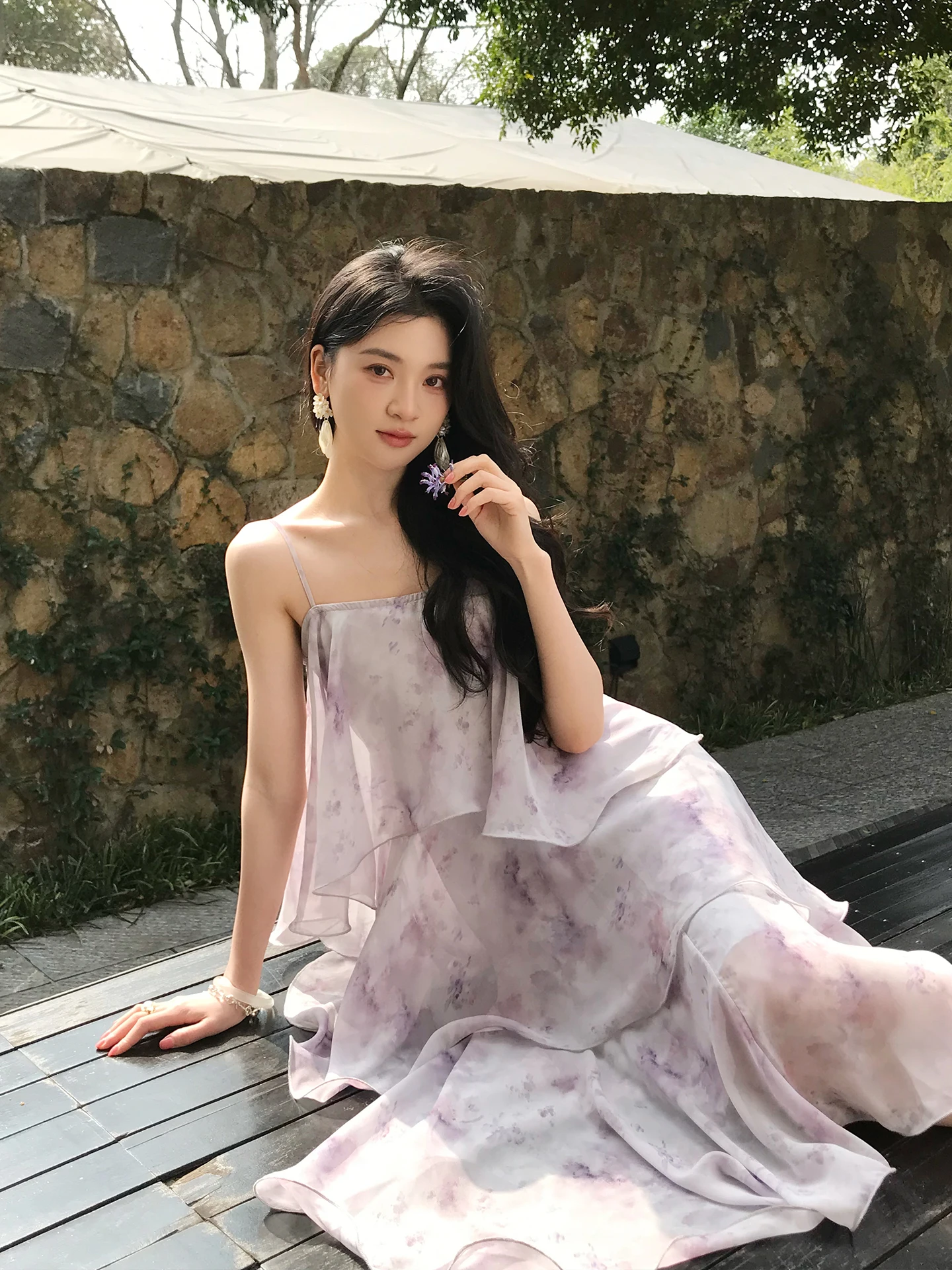 Xiaxi Mo Purple Bellflower Summer Vacation Style Strap Dress Women's Soft Loose Floral Long Skirt Elegant Casual Polyest...
Xiaxi Mo Purple Bellflower Summer Vacation Style Strap Dress Women's Soft Loose Floral Long Skirt Elegant Casual Polyest...