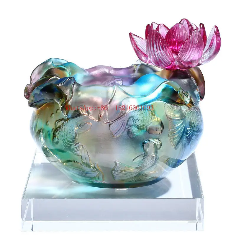 High-end Glazed Lotus Fish Tank Ornament Living Room Home Light Luxury Decoration
High-end Glazed Lotus Fish Tank Ornament Living Room Home Light Luxury Decoration