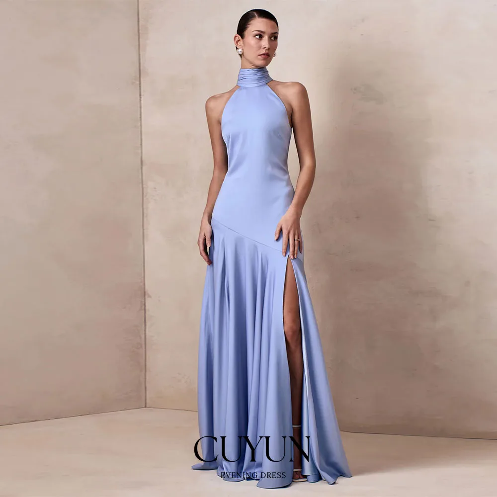 CUYUN Customized Halter Simple Elegant Long Prom Dresses Sleeveless Side Slit Evening Gown A Line Long Party Dresses 2026 New
CUYUN Customized Halter Simple Elegant Long Prom Dresses Sleeveless Side Slit Evening Gown A Line Long Party Dresses 2026 New