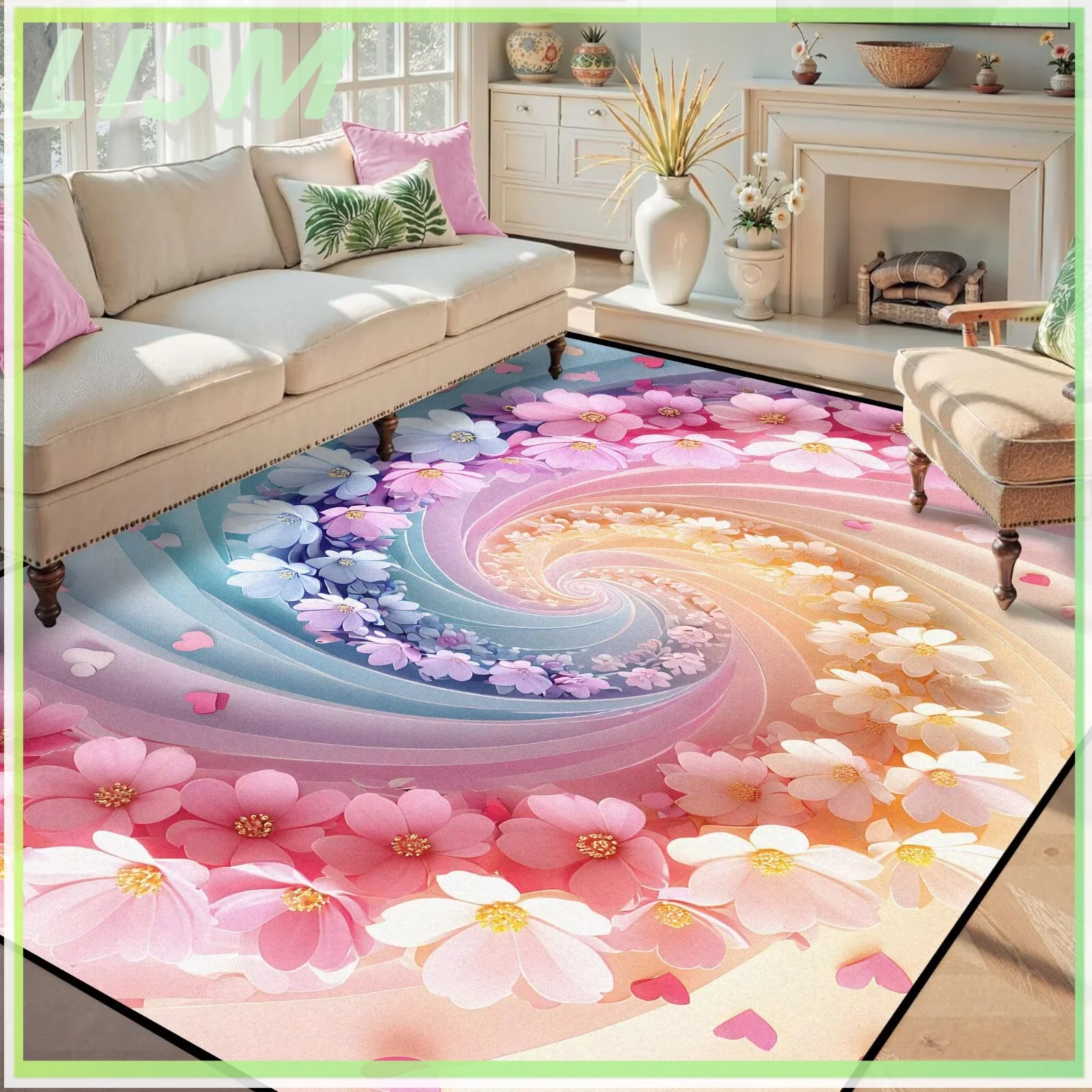 LISM Flower Rugs for Bedroom Girls Living Room Hallway Entryway Women Vortex 3D Illusion Floral Carpets Floor Mat Indoor Doormat
LISM Flower Rugs for Bedroom Girls Living Room Hallway Entryway Women Vortex 3D Illusion Floral Carpets Floor Mat Indoor Doormat