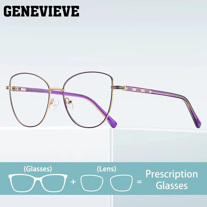 GENEVIEVE Girls Metal Arc Anti-blue Light Can Be Customized Prescription Photochromic Six Colors To Choose From PFD3072
GENEVIEVE Girls Metal Arc Anti-blue Light Can Be Customized Prescription Photochromic Six Colors To Choose From PFD3072