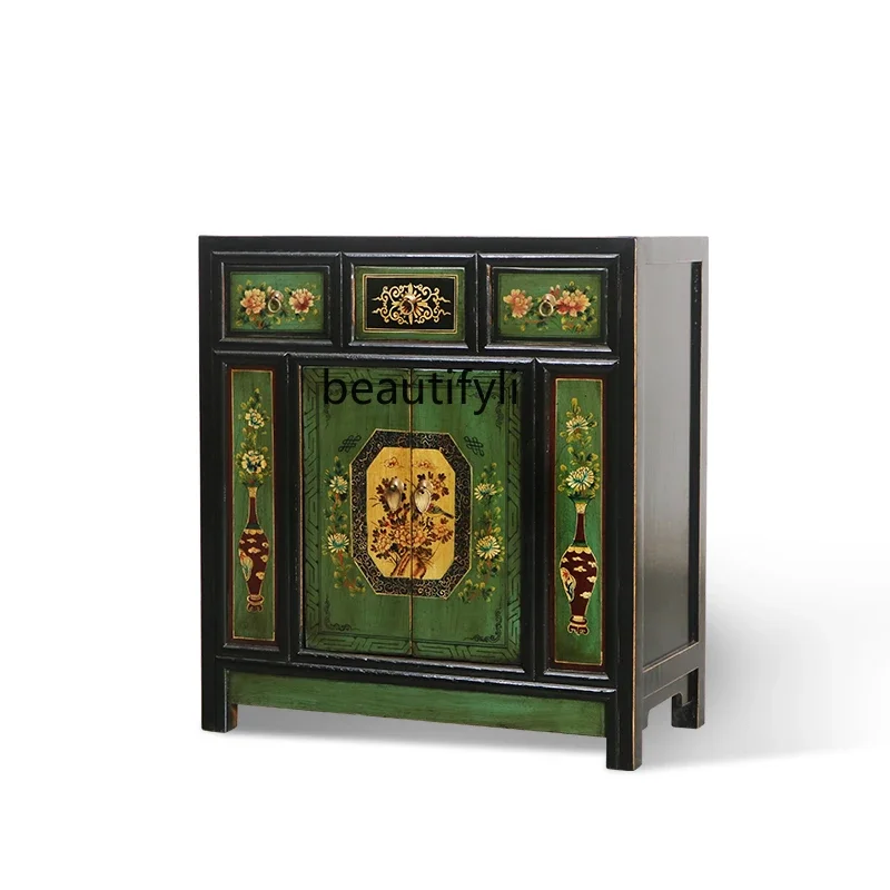 New Chinese Style Hallway Solid Wood Antique Shoe Cabinet Locker Retro Distressed Foyer Liquor Cabinet
New Chinese Style Hallway Solid Wood Antique Shoe Cabinet Locker Retro Distressed Foyer Liquor Cabinet