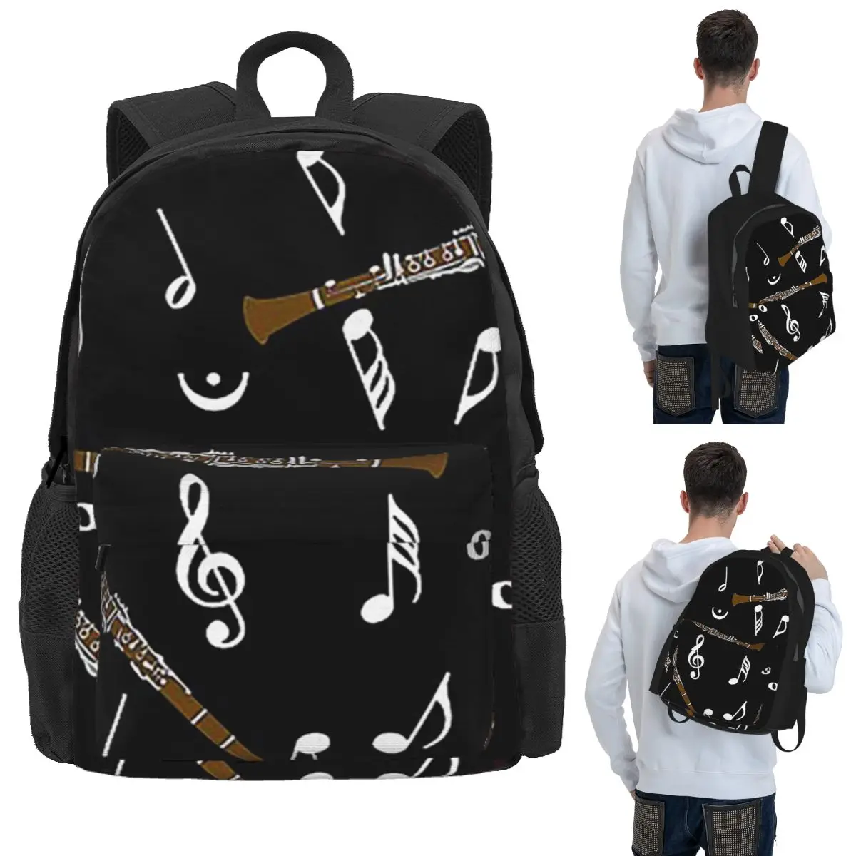 Clarinet Music Note Pattern Student Backpack School Bag Hiking Travel Daypack for Men Women Bookbag Shoulder Bags
Clarinet Music Note Pattern Student Backpack School Bag Hiking Travel Daypack for Men Women Bookbag Shoulder Bags