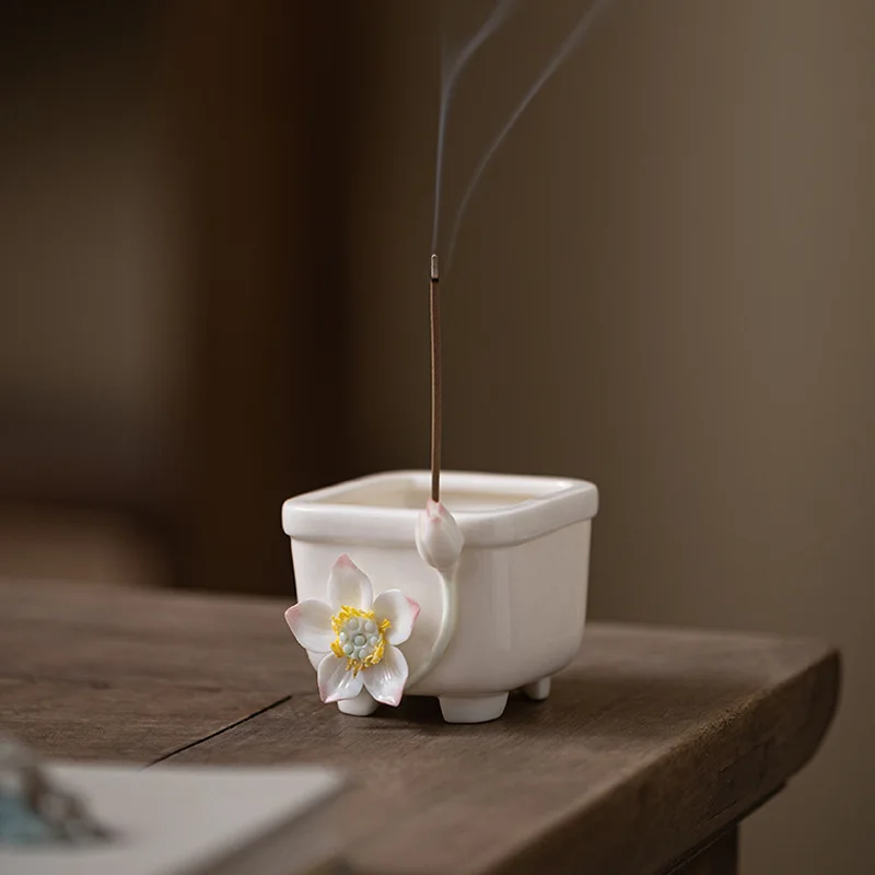 Creative Ceramic Lotus Incense Holder Handmade Flower Incense Burner Home Indoor Aromatherapy Incense Stand Incense Holder Incen
Creative Ceramic Lotus Incense Holder Handmade Flower Incense Burner Home Indoor Aromatherapy Incense Stand Incense Holder Incen