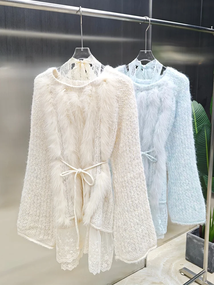 Fashion Women Autumn Knitted Pullover Sweater With Real Fox Fur Stripe Female Long Sleeve Genuine Fox Fur Jacket
Fashion Women Autumn Knitted Pullover Sweater With Real Fox Fur Stripe Female Long Sleeve Genuine Fox Fur Jacket