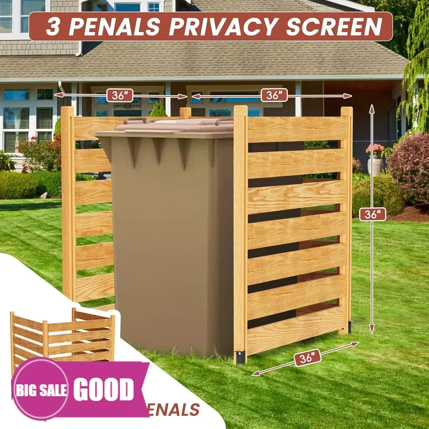 Hot salesNEW! 36in W x 36in H Air Conditioner Fence, 3 Panels Outdoor Wood Fence Privacy Screen with Planter Box, Outside Trash
Hot salesNEW! 36in W x 36in H Air Conditioner Fence, 3 Panels Outdoor Wood Fence Privacy Screen with Planter Box, Outside Trash