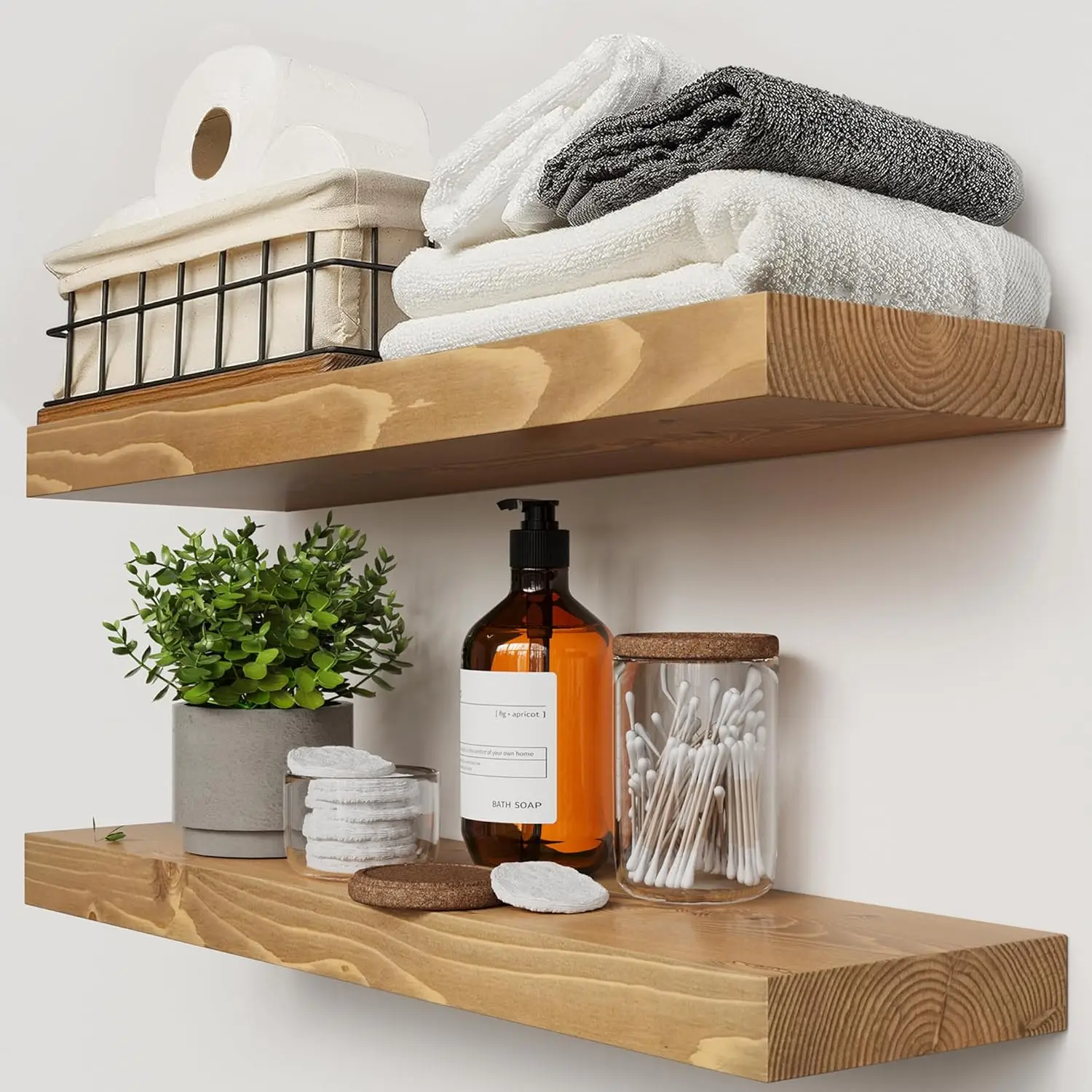 Natural Wood Floating Shelves for Wall 24 inch Oak 24 x 6.7 Inch Set of 2 Wall Shelves
Natural Wood Floating Shelves for Wall 24 inch Oak 24 x 6.7 Inch Set of 2 Wall Shelves