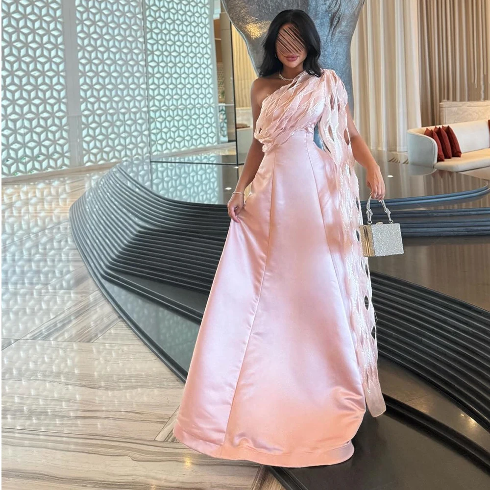 Customized Elegant Crystal One Shoulder Satin Evening Dresses Temperament A-Line Floor Length Sleeveless Vestidos Para Mujer
Customized Elegant Crystal One Shoulder Satin Evening Dresses Temperament A-Line Floor Length Sleeveless Vestidos Para Mujer