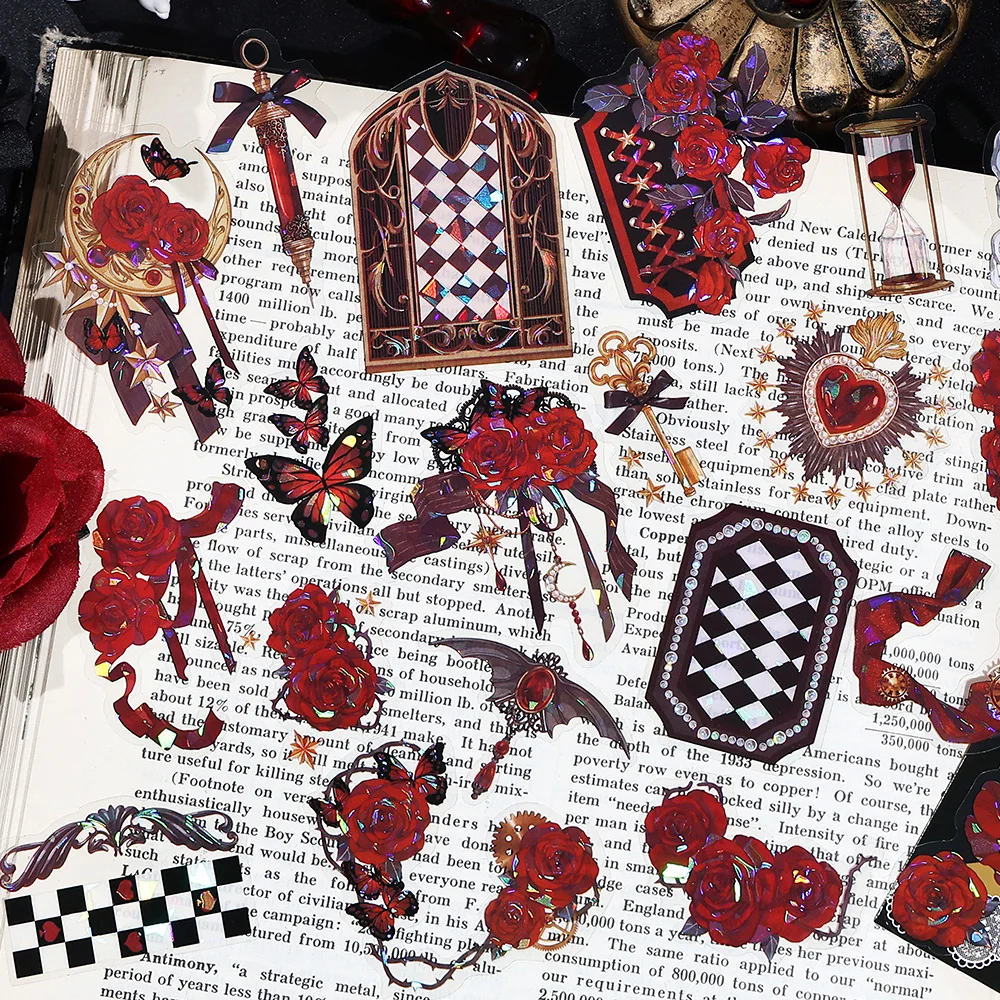 20 Rose Poetry Series PET Shell Light Sticker Pack Retro Ins Style Handmade Tent DIY Landscape Decoration
20 Rose Poetry Series PET Shell Light Sticker Pack Retro Ins Style Handmade Tent DIY Landscape Decoration