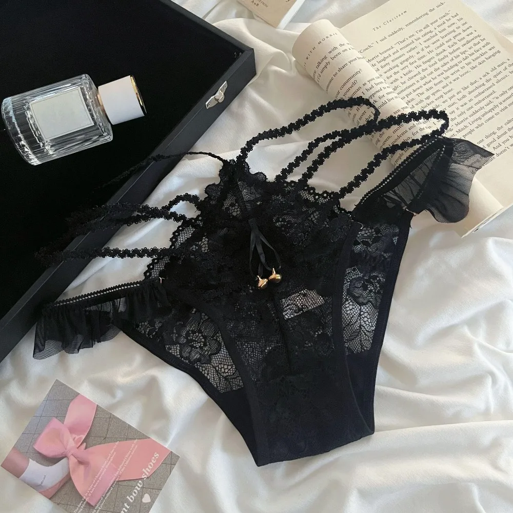 Sweet with Bell Ice Silk Panties Seamless Thong Lace Bow Briefs Low Waist Cotton Crotch Women's Summer Panties Girl
Sweet with Bell Ice Silk Panties Seamless Thong Lace Bow Briefs Low Waist Cotton Crotch Women's Summer Panties Girl