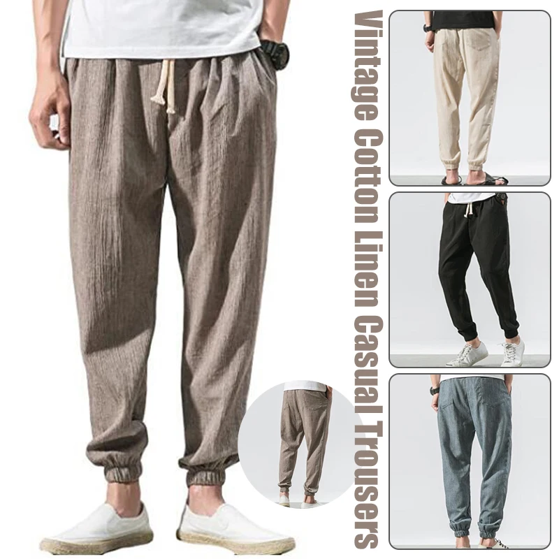 Men Hip-hop Trousers Summer Breathable Cotton Linen Yoga Sport Trousers Drawstring Sweatpants Boy Streetwear Pants
Men Hip-hop Trousers Summer Breathable Cotton Linen Yoga Sport Trousers Drawstring Sweatpants Boy Streetwear Pants