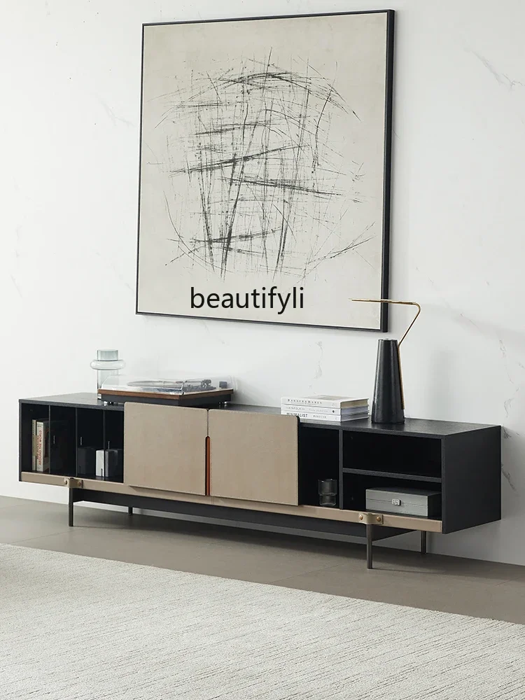 SS03A Italian Minimalist TV Cabinet Living Room Saddle Leather Light Luxury Floor Cabinet Solid Wood TV Stand
SS03A Italian Minimalist TV Cabinet Living Room Saddle Leather Light Luxury Floor Cabinet Solid Wood TV Stand