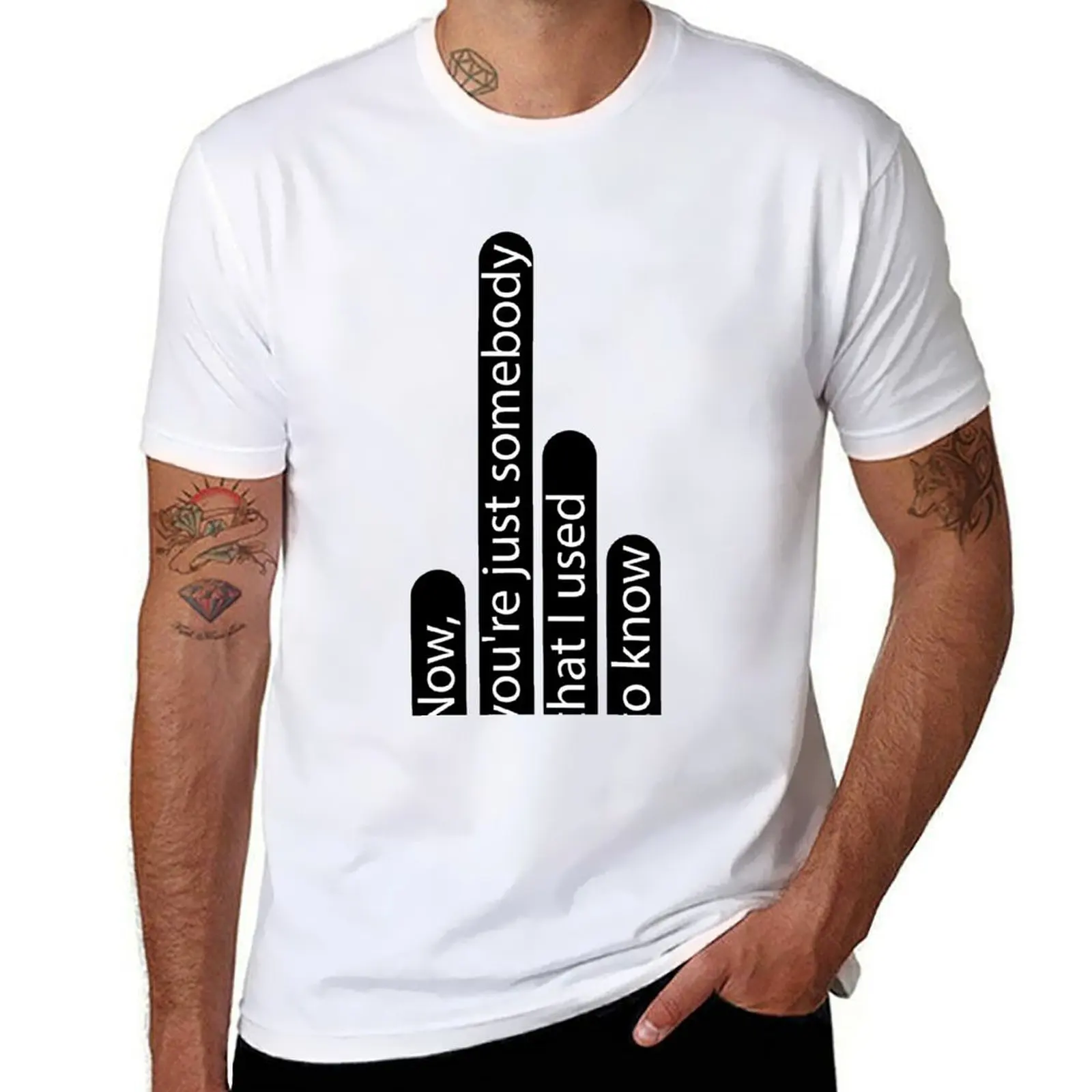 Now you're just somebody that I used to know - Text T-Shirt anime tshirt t shirts for man graphic vintage T-Shirt
Now you're just somebody that I used to know - Text T-Shirt anime tshirt t shirts for man graphic vintage T-Shirt
