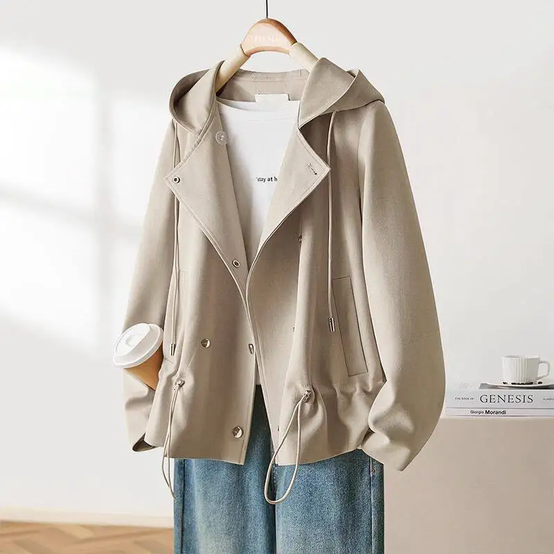 Spring and Autumn Women's Windbreaker Jacket Loose Commuting Casual Short Windbreaker
Spring and Autumn Women's Windbreaker Jacket Loose Commuting Casual Short Windbreaker