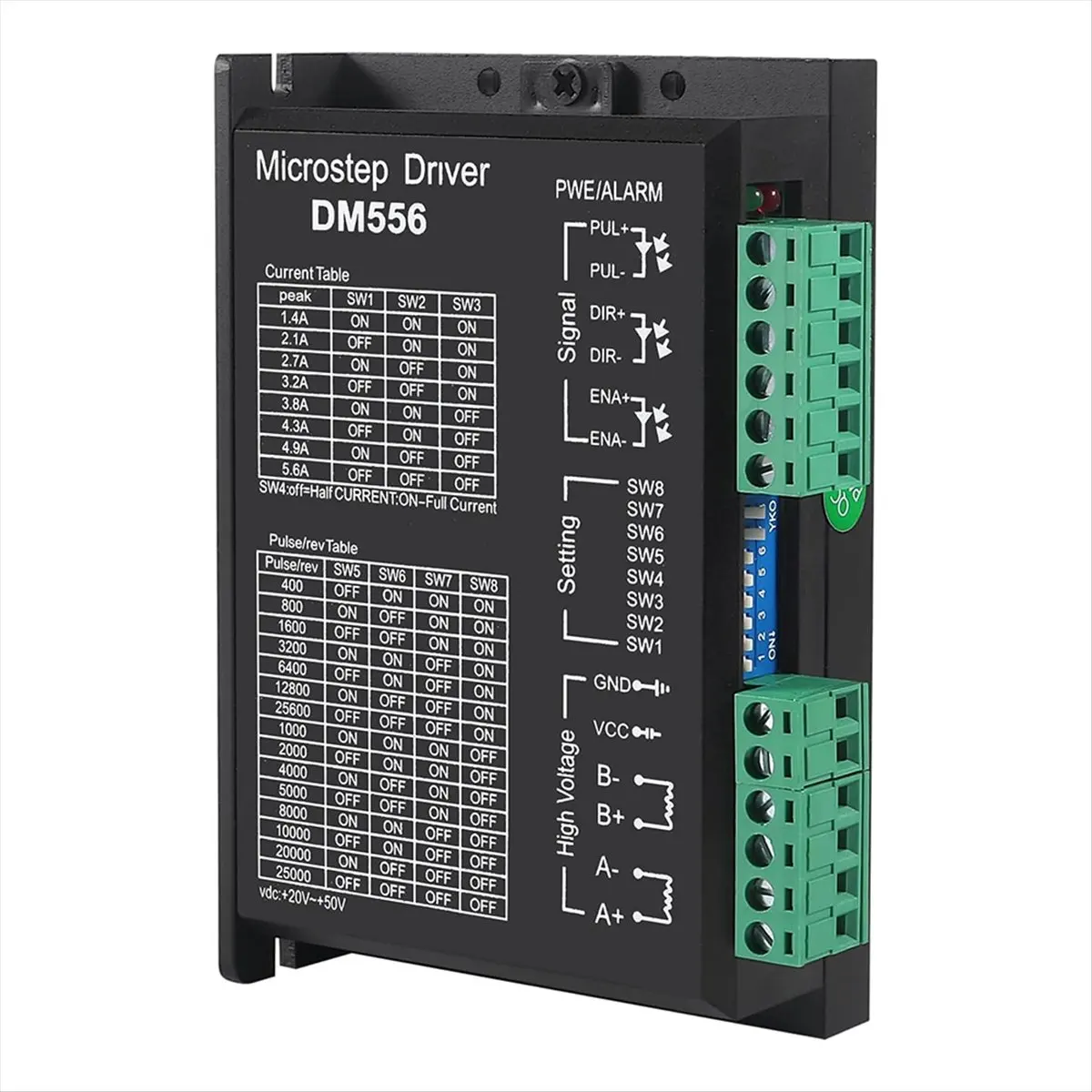 A50U DM556 CNC Digital Stepper Driver DM556 Stepper Motor Controller 2-Phase Stepper Motor Driver 4Pack
A50U DM556 CNC Digital Stepper Driver DM556 Stepper Motor Controller 2-Phase Stepper Motor Driver 4Pack