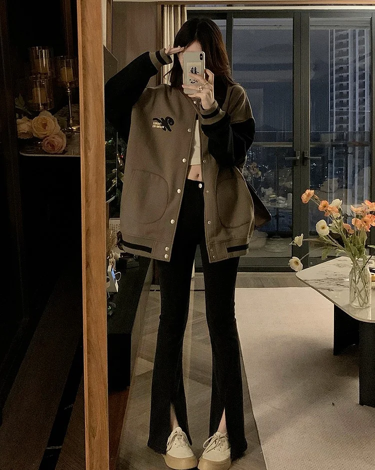 Baseball Jackets Light Blue Womens 2025Spring Single-Layer Anorak Sherpa Suede Lining Slim-Fitting Windproof Full-Length Outdoor
Baseball Jackets Light Blue Womens 2025Spring Single-Layer Anorak Sherpa Suede Lining Slim-Fitting Windproof Full-Length Outdoor