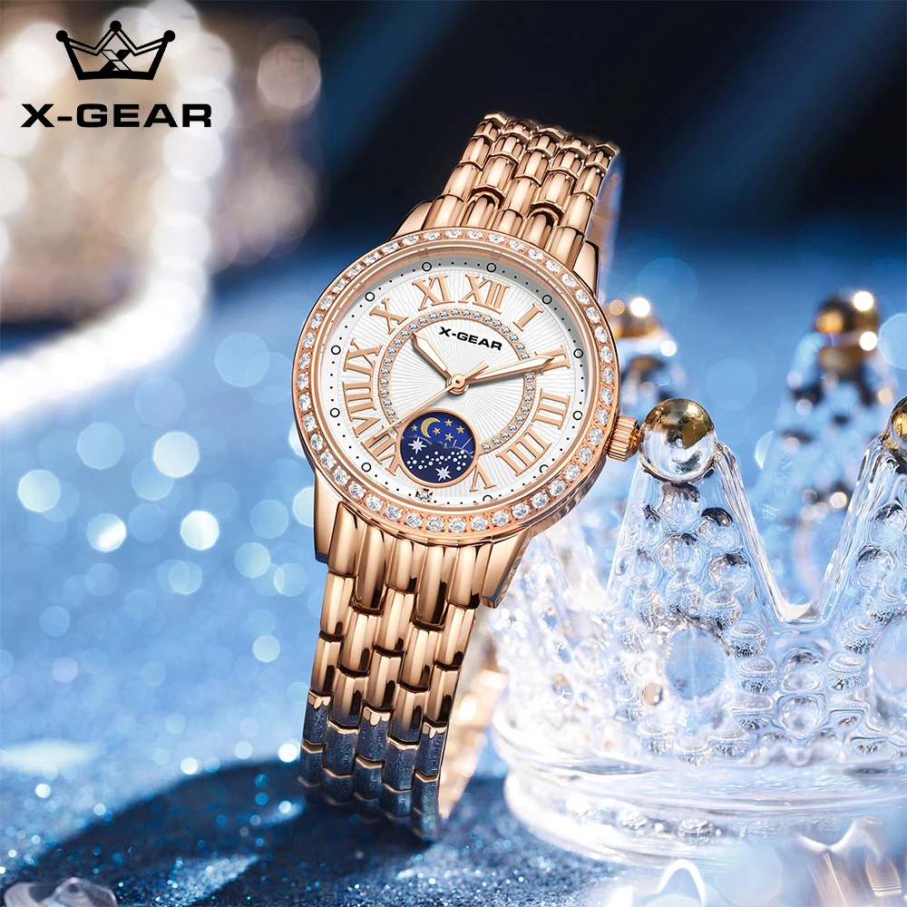 X-GEAR Star studded Diamond Mechanical Watch Women Top Brand Luxury Fashion Rose Gold Lady Automatic Mechanical Watches
X-GEAR Star studded Diamond Mechanical Watch Women Top Brand Luxury Fashion Rose Gold Lady Automatic Mechanical Watches