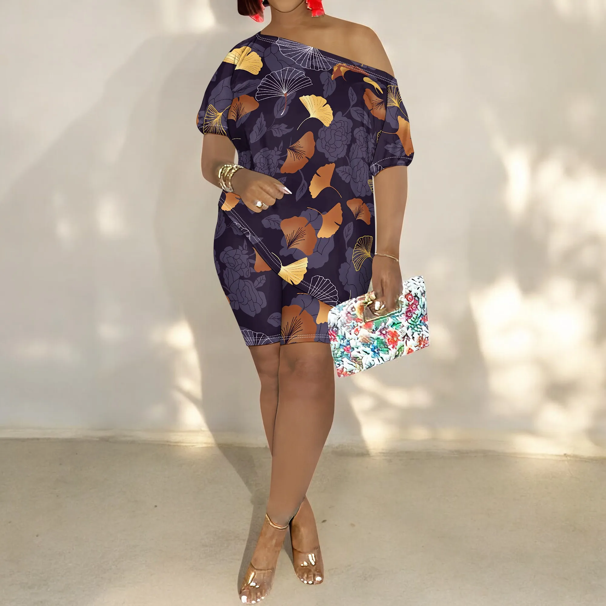 Women Casual Floral Print 2 Piece Outfits Short Sleeve Irregular Top Bodycon Short Leg Pants Set Tracksuits
Women Casual Floral Print 2 Piece Outfits Short Sleeve Irregular Top Bodycon Short Leg Pants Set Tracksuits
