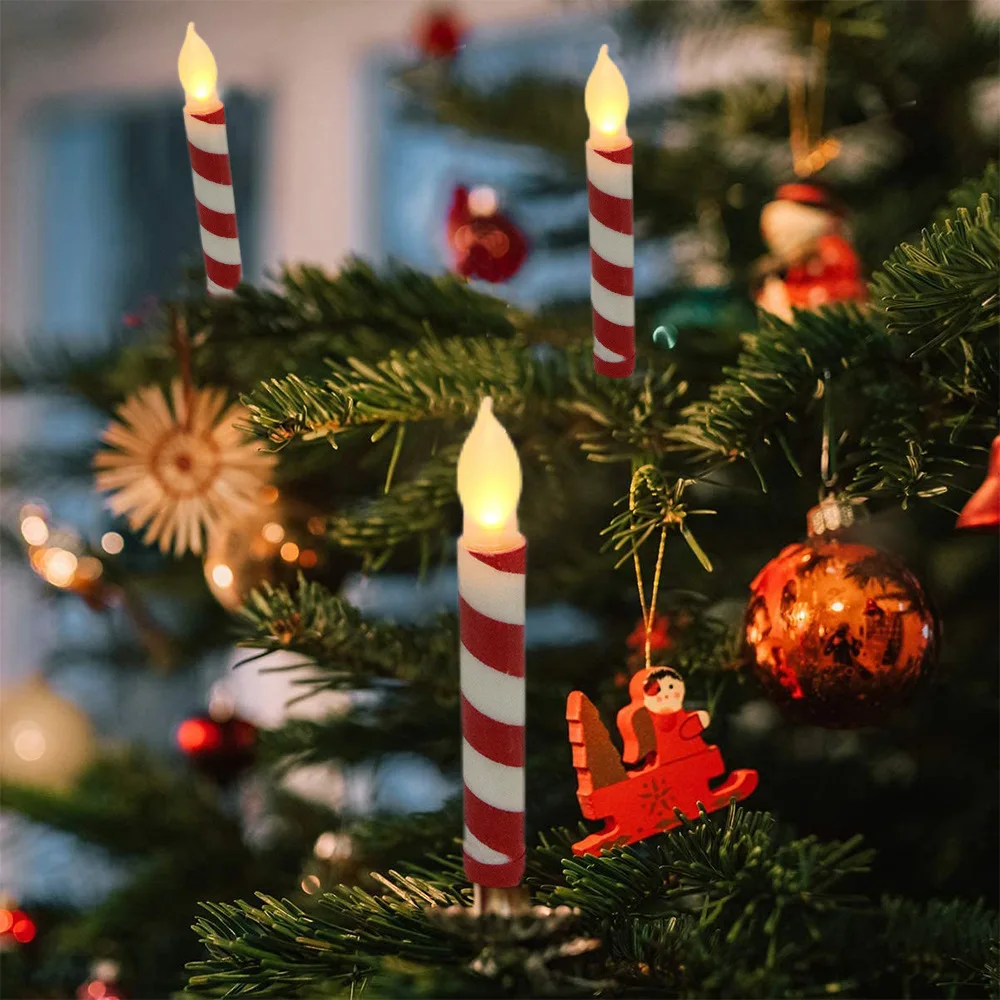 12Pcs Classic Candy Striped Flameless Christmas Taper Candles, LED Candlesticks for Christmas Party Wedding Home Decoration
12Pcs Classic Candy Striped Flameless Christmas Taper Candles, LED Candlesticks for Christmas Party Wedding Home Decoration