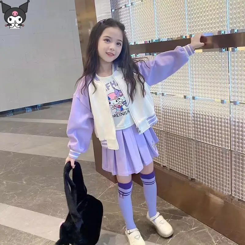 Kuromi Girls Jk Skirt Set Autum New College Style Kawaii Anime Cartoon Baseball Wear Fashion Comfort Soft Casual T Shirt
Kuromi Girls Jk Skirt Set Autum New College Style Kawaii Anime Cartoon Baseball Wear Fashion Comfort Soft Casual T Shirt