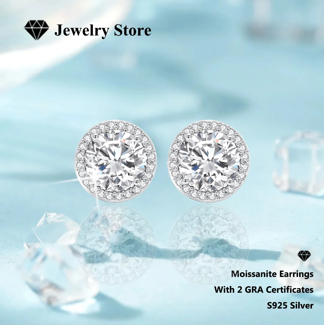 With 2 GRA Pair of GRA Certified Moissanite Stud Earrings Fine Jewelry Fashion Accessories Moissanite Earrings For Wedding
With 2 GRA Pair of GRA Certified Moissanite Stud Earrings Fine Jewelry Fashion Accessories Moissanite Earrings For Wedding