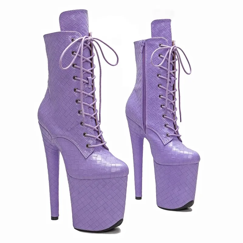Lace Up Round Toe Fashion Sexy Model Shows PU Upper 20CM/8Inch Women's Platform Party High Heels Shoes Pole Dance Boots 317
Lace Up Round Toe Fashion Sexy Model Shows PU Upper 20CM/8Inch Women's Platform Party High Heels Shoes Pole Dance Boots 317