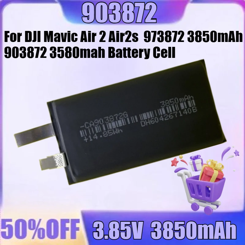New 973872 3850mAh 9*38*72mm High Quality Battery for DJI Mavic Air 2 Air2s 973872 3850mAh 903872 3580mah Battery Cell
New 973872 3850mAh 9*38*72mm High Quality Battery for DJI Mavic Air 2 Air2s 973872 3850mAh 903872 3580mah Battery Cell