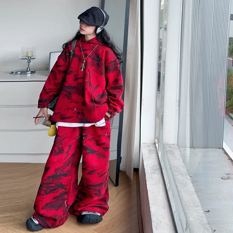 Teen Girls Hoodie Sport Set Autumn Child Rock Style Tie Dyeing Hoodie+Loose Wide Leg Pants 2pcs Junior Kids Clothes Suit Outfits
Teen Girls Hoodie Sport Set Autumn Child Rock Style Tie Dyeing Hoodie+Loose Wide Leg Pants 2pcs Junior Kids Clothes Suit Outfits