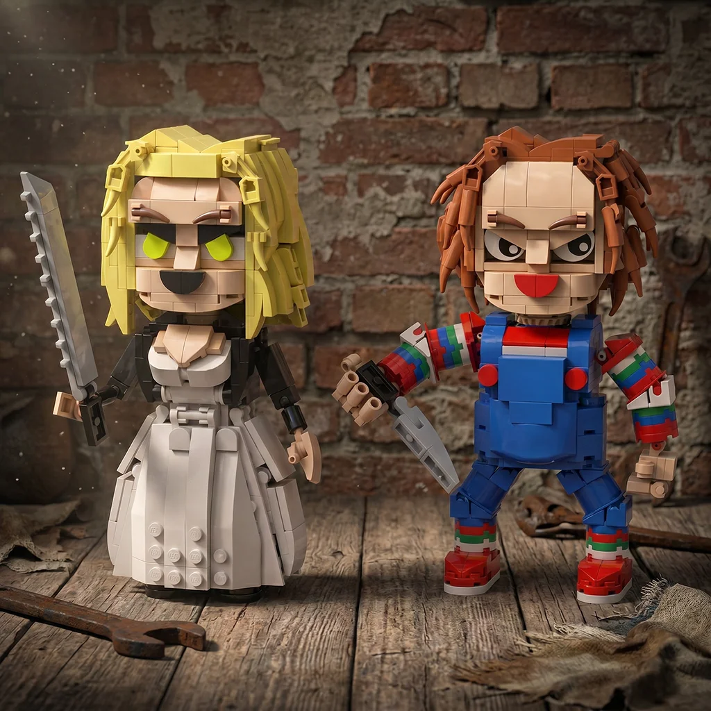MOC Horror Movie Evil Doll Bride Building Blocks Terror Slasher Figure Bricks Model Toy for Adults Fans Collection Decor
MOC Horror Movie Evil Doll Bride Building Blocks Terror Slasher Figure Bricks Model Toy for Adults Fans Collection Decor