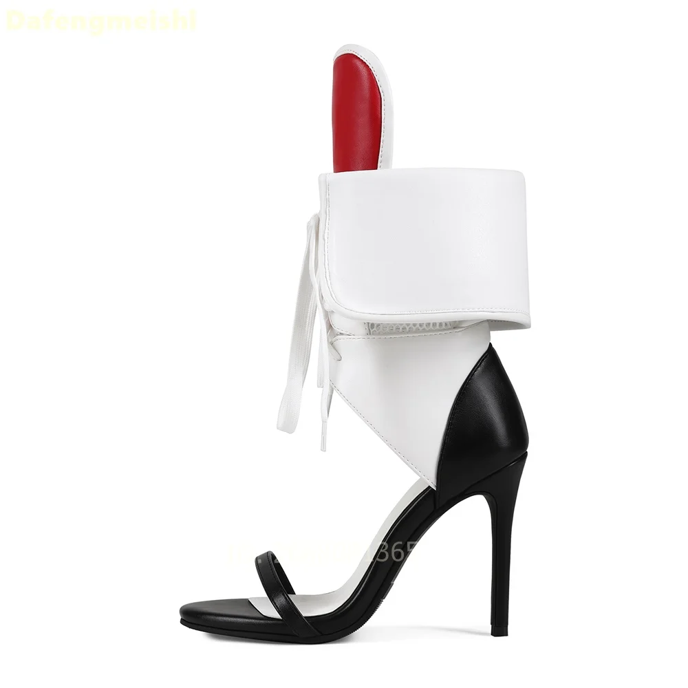 Hollow Gladiator Fold Over Sandals Women Lace Up Multicolor Round Toe Stiletto High Heels Patchwork Ankle Boots Stilettos Pumps
Hollow Gladiator Fold Over Sandals Women Lace Up Multicolor Round Toe Stiletto High Heels Patchwork Ankle Boots Stilettos Pumps