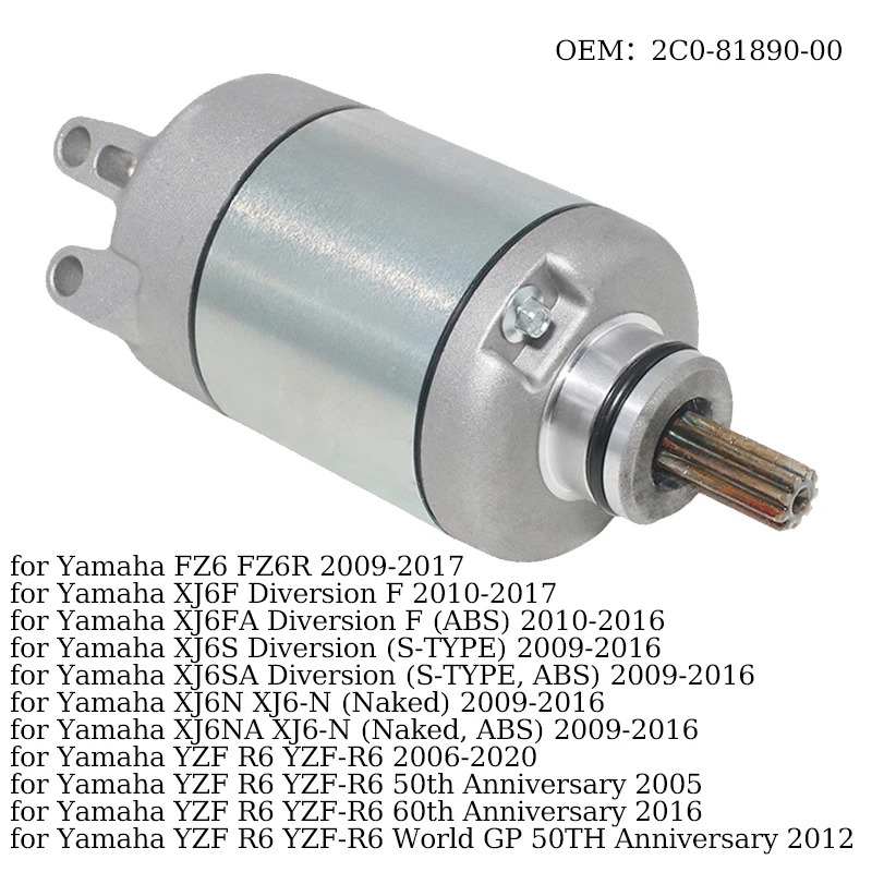 Стартер мотоцикла 2C0-81890-00 для Yamaha FZ6 FZ6R XJ6FA XJ6F XJ6SA XJ6N XJ6-N YZF R6 YZF-R6 50 60th аксессуары для двигателя
Стартер мотоцикла 2C0-81890-00 для Yamaha FZ6 FZ6R XJ6FA XJ6F XJ6SA XJ6N XJ6-N YZF R6 YZF-R6 50 60th аксессуары для двигателя