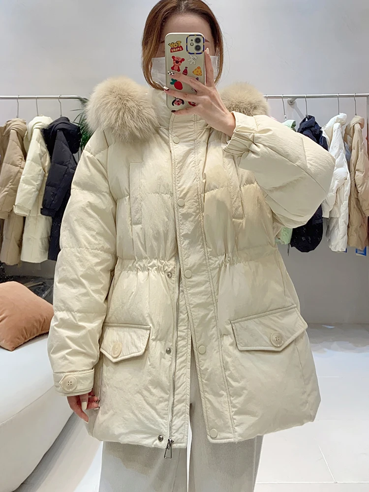 2023 Large Natural Fox Fur Winter Puffer Jacket Women Thick Loose Coat 90% White Duck Down Parka Female Warm Outerwear
2023 Large Natural Fox Fur Winter Puffer Jacket Women Thick Loose Coat 90% White Duck Down Parka Female Warm Outerwear