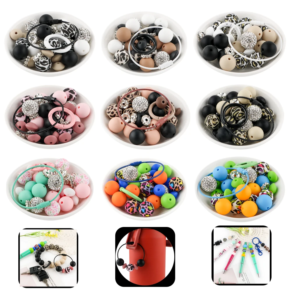 40Pcs/Set Silicone Beads Round Rhinestone Bead Keyring Steel Wire Ring For Jewelry Making DIY KeyChain Handicrafts Accessories
40Pcs/Set Silicone Beads Round Rhinestone Bead Keyring Steel Wire Ring For Jewelry Making DIY KeyChain Handicrafts Accessories