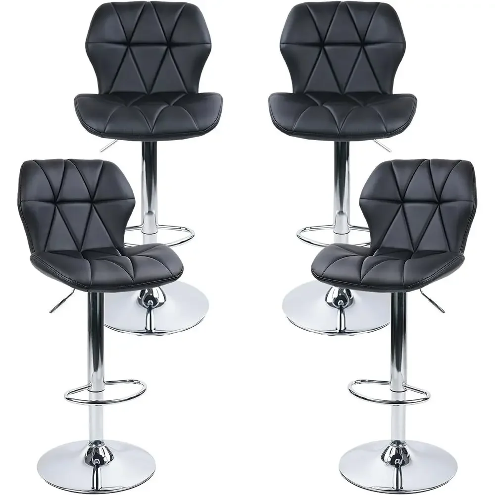 Adjustable PU Leather Bar Stools Set of 4, Swivel Counter Height Chairs with Footrest for Kitchen Island, Dining Room, Black
Adjustable PU Leather Bar Stools Set of 4, Swivel Counter Height Chairs with Footrest for Kitchen Island, Dining Room, Black
