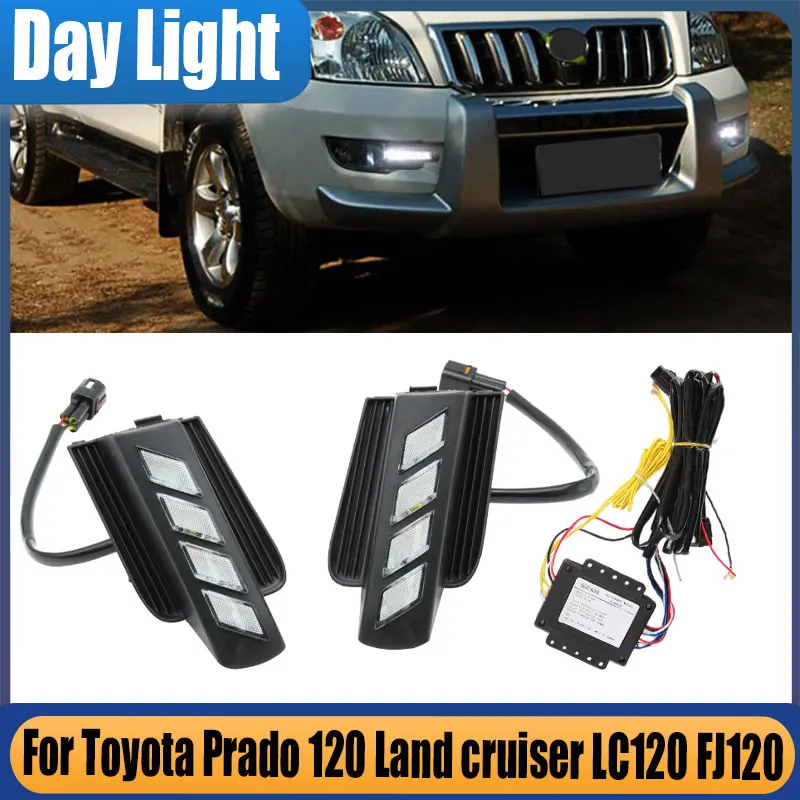 Для Toyota Prado 120 Land Cruiser LC120 FJ120 2003-2009 светодиодный DRL дневные ходовые огни в сборе с жгутом проводов контроллера
Для Toyota Prado 120 Land Cruiser LC120 FJ120 2003-2009 светодиодный DRL дневные ходовые огни в сборе с жгутом проводов контроллера
