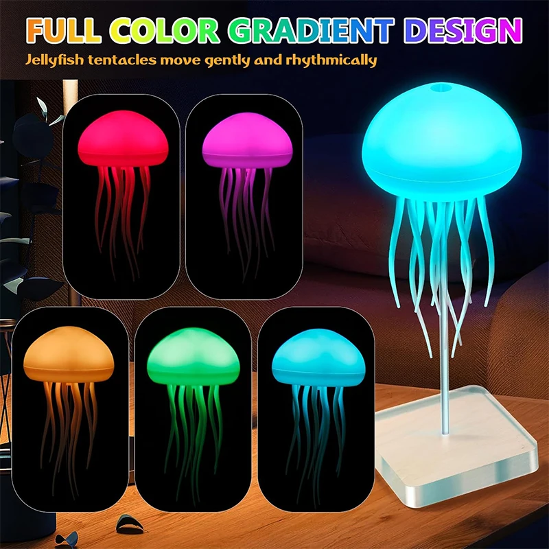 Jellyfish Lamp with Colour Gradient Wireless Portable Ambient Lighting with Dancing Legs & Touch Sensor, Rechargeable Desk Lamps
Jellyfish Lamp with Colour Gradient Wireless Portable Ambient Lighting with Dancing Legs & Touch Sensor, Rechargeable Desk Lamps